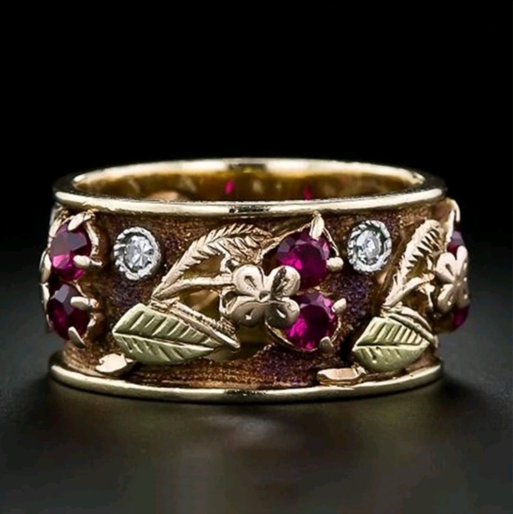 Flower Ring Gold Sz 8